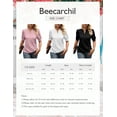 thumbnail image 4 of Beecarchil Women's Eyelet Puff Sleeve Tops V Neck Casual Loose Fit T Shirts White L, 4 of 4
