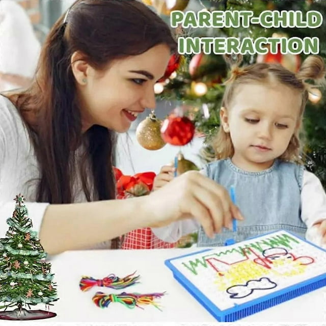 DIY Children String Braided Drawing Board,String Art Kit for Kids Colored Ropes