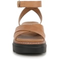 thumbnail image 3 of Naturalizer Womens Darry Leather Ankle Strap Platform Sandals Toffee Brown 7M, 3 of 5