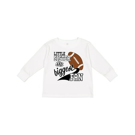 

Inktastic Little Sister and Biggest Fan- Football Player Gift Toddler Toddler Girl Long Sleeve T-Shirt