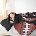 thumbnail image 4 of Manfei Monogrammed D Theme Bedding Comforter Set,Rugby Football Sport Twin Comforter Sets,Boys Ball Game Bedding Set For Teens,Ultra Soft Bedroom Decor Reversible,2pcs, 4 of 8