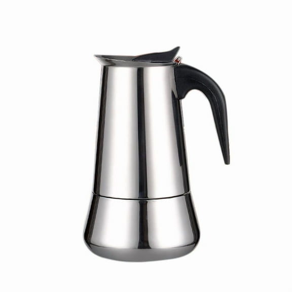 Stainless Steel Induction Stovetop Espresso Maker , Italian Style Coffee with Moka Pot in Modern Chrome