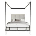 thumbnail image 2 of Home Design Ledbury Queen Panel Bed Frame with Sturdy Metal Canopy and Foam-Filled Headboard, Black, Easy Assembly, 2 of 5