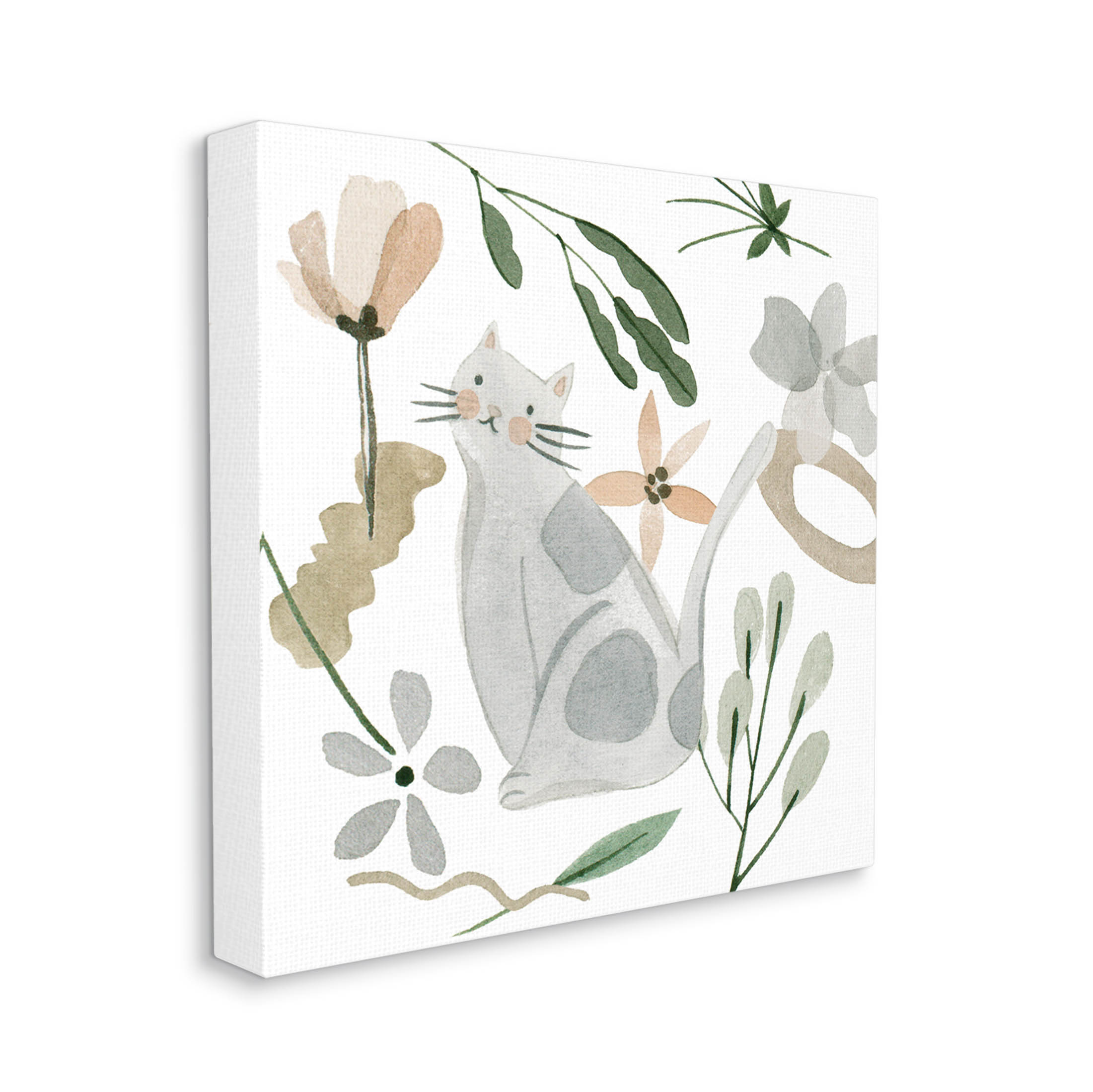 Stupell Industries Mixed Herbs Whimsical Cat Graphic Art Gallery Wrapped Canvas Print Wall Art, Design by Melissa Wang