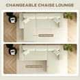 thumbnail image 4 of HOMCOM Chaise Sectional Sofa, Corduroy Fabric Corner Couch, Cream White, 4 of 10