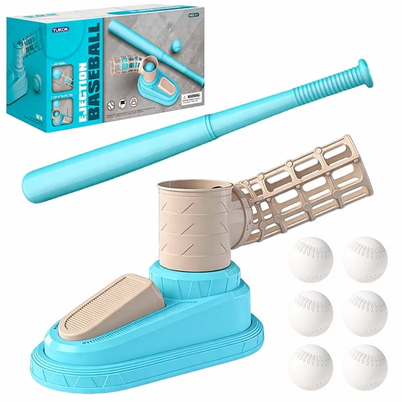 Chuvikid Kids Auto Baseball Pitching Machine with Pitching Machine,Baseball,Bat,Outdoor Training Equipment Baseball Toy Set Gift for kids Ages 3-12