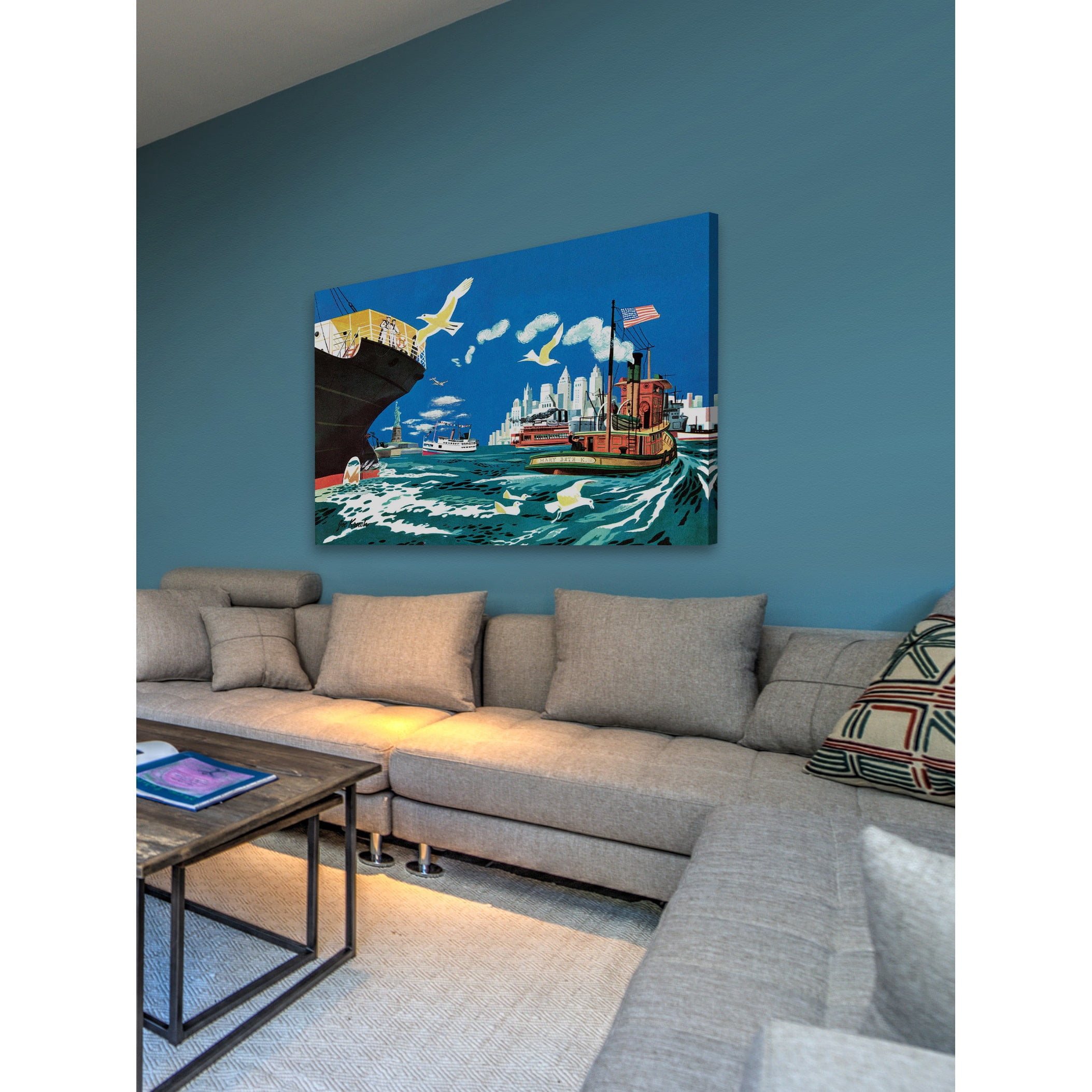 "Sea Port" Painting Print on Wrapped Canvas