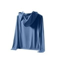 thumbnail image 6 of GaThRRgYP Women's Summer Sunscreen Coat for Beach Days,Woman Casual Solid Sports Hooded Long Sleeve Zipper Sun-proof High Elastic Sky Blue XXXXL, 6 of 7