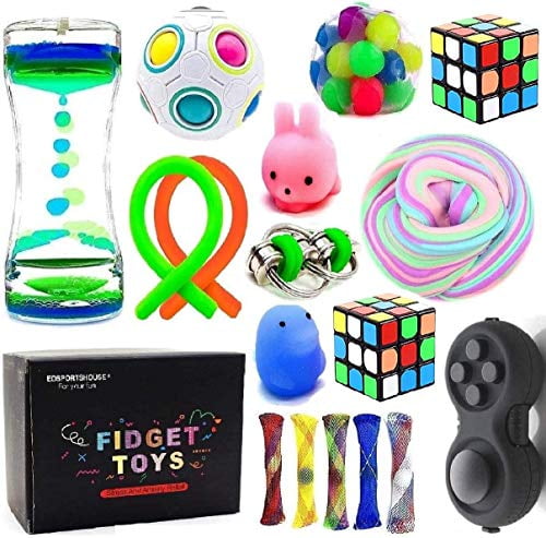 7Stk Fidget Toys Push popet Bubble,Sensory Toy for Stress ADHD of Anxiety Relief 
