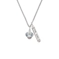thumbnail image 2 of Delight Jewelry Crystal Faceted Glass Spinner Silvertone Hope Anchors the Soul Bar Charm Necklace, 23", 2 of 4