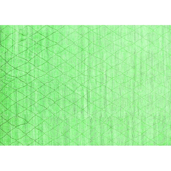 Ahgly Company Indoor Rectangle Solid Green Modern Area Rugs, 2' x 5'