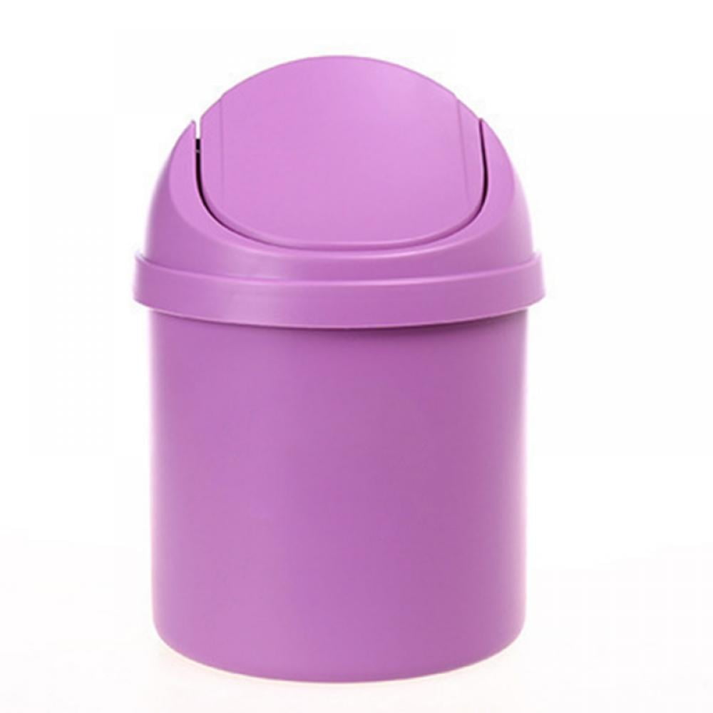 Mini Small Round Plastic Trash Can, Multifunction Household Shake Lid