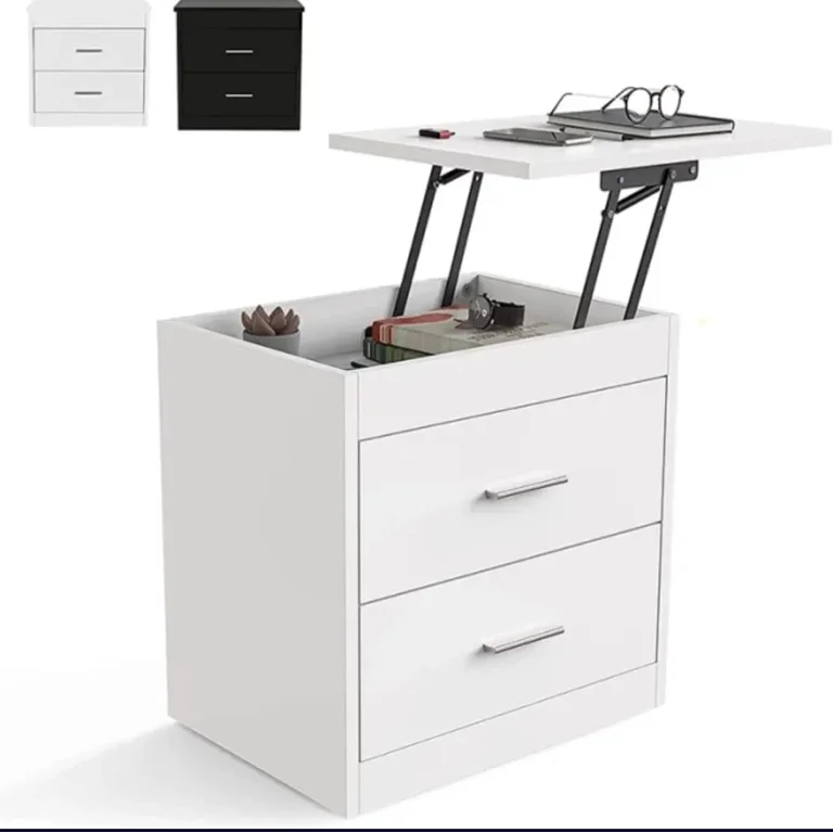 2-in-1 Nightstand and Adjustable Laptop Desk with Hidden