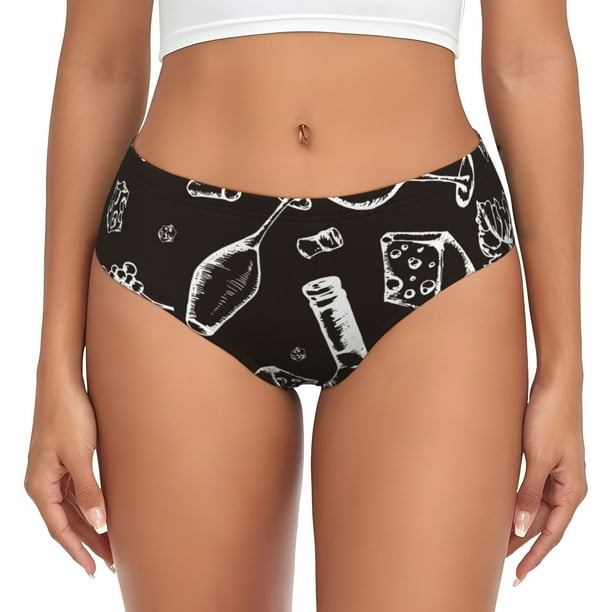 Fotbe Wine Seamless Calzones Estampados para Mujer – Ropa Interior de Algodón, Cómoda, Suave y Elástica-4X-Large