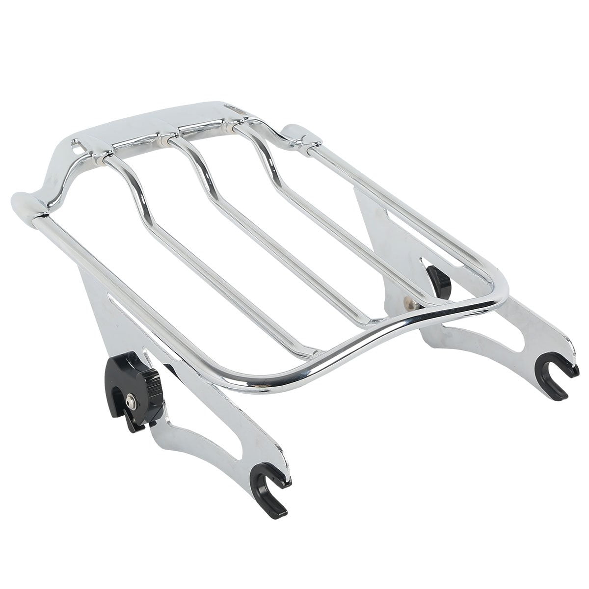 XFMT Chrome Detachables Backrest Sissy Bar Upright w// 2 Up Air Wing Luggage Rack 4 Point Docking Hardware Kits Compatible with Harley Touring 2014-2019