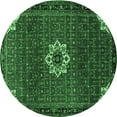 thumbnail image 1 of Ahgly Company Indoor Round Medallion Emerald Green Traditional Area Rugs, 3' Round, 1 of 4