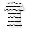 thumbnail image 4 of Birdeem Blouses pour Femmes Impression Manches Courtes Col Rond Chandail Dentelle Hauts Chemises Blouse, 4 of 12