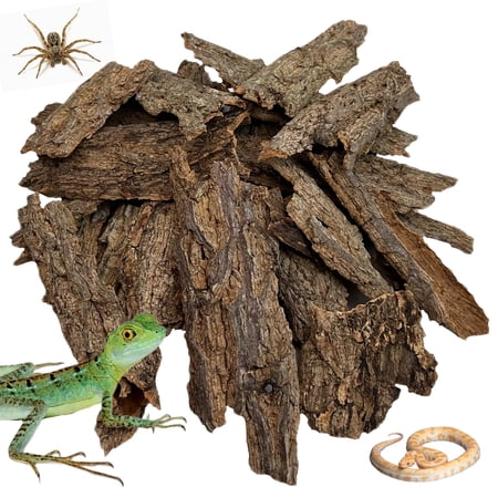 0.66lbs Reptile Bark Bedding, Natural Cork Bark for Reptiles Flat Cork Wood Terrarium Substrate Tank Supplies for Snake Spiders Bearded Dragons Hermit Crabs