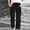 Black1, variant on Juslio Linen Pants Women Plus Size Pants Loose Comfy With Pockets Solid Color Drawstring Elastic Waist Casual Work Beach