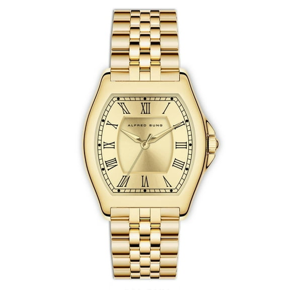 Alfred Sung Heritage Gold dial Gold bracelet Men's watch