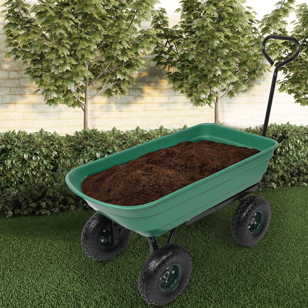 SalonMore 570 lbs Load Capacity Iron Plastic Four Wheels Garden Cart