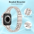 thumbnail image 3 of Wearlizer Beaded Bracelet Band Compatible with Apple Watch Band 38/40/41/42/44/45/46/49mm, Dressy Stainless Steel Jewelry Strap for iWatch Series 11 10 9 8 7-1 Ultra SE, 3 of 7