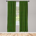 thumbnail image 3 of Ambesonne Ethnic Curtains, Circles Stripes Ornament, Pair of 28"x63", Lime Green Orange, 3 of 5