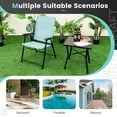 thumbnail image 5 of Gymax Set of 2 Patio Folding Chairs Outdoor Portable Pack Lawn Chairs w/ Armrests Mint Green, 5 of 7