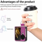 for Oppo Find N3 Flip Case with Ring, Slim PU Leather Protective Cover Phone Case Oppo Find N3 Flip ZH Black