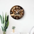thumbnail image 4 of 12 Inch Wall Clock Battery Operated Silent Clock Decorative for Office, Kitchen, Outdoor, Living Room，Dachshund Puppy Dog Bookworm Library Vintage Image, 4 of 4