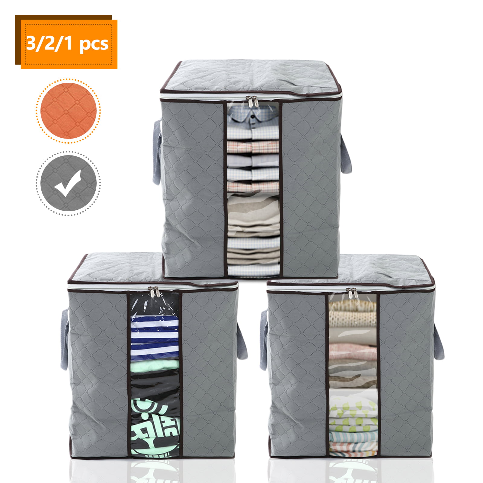 Foldable Quilt Storage Bag Clothes Organizer Box Zipped Pouch Case Portable Home