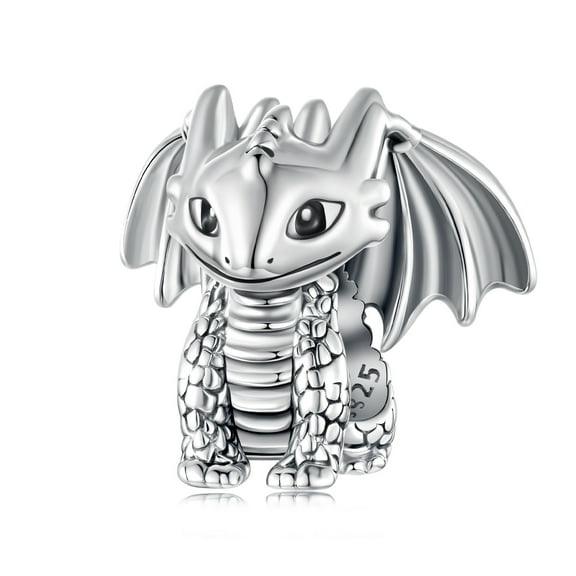 Flying Dragon Charm 925 Sterling Silver Charm,Charm for Bracelets , Perfect Gift for Women