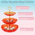 thumbnail image 3 of 3-Tier Cupcake Stand Holder, Plastic Tiered Dessert Tower Stand, Red, 3 of 6