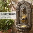 thumbnail image 4 of Outsunny Wall-Mounted 3-Tier Outdoor Fountain with LED Lights, 4 of 10
