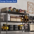 thumbnail image 4 of 3-Wire Shelf Adjustable Heavy Duty Storage Shelves,Metal Organizer Wire Rack for Laundry Bathroom Kitchen Pantry Closet Garage Shelving(Black,24" Dx59.6 Wx47.6 H), 4 of 7