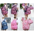 thumbnail image 3 of Waterproof School Backpack Set Fits 14" Laptop Backpack Daypack College School Bookbag with Lunch Box and Pencil Case (Geometric Printed，Purple), 3 of 8
