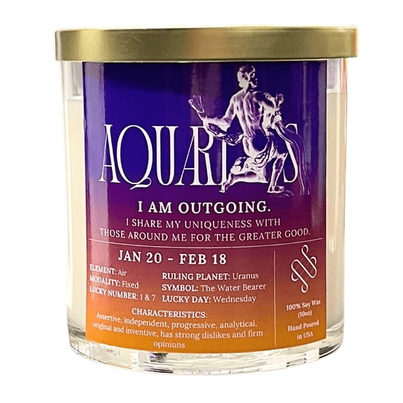 Aquarius Affirmation Crystal Candle