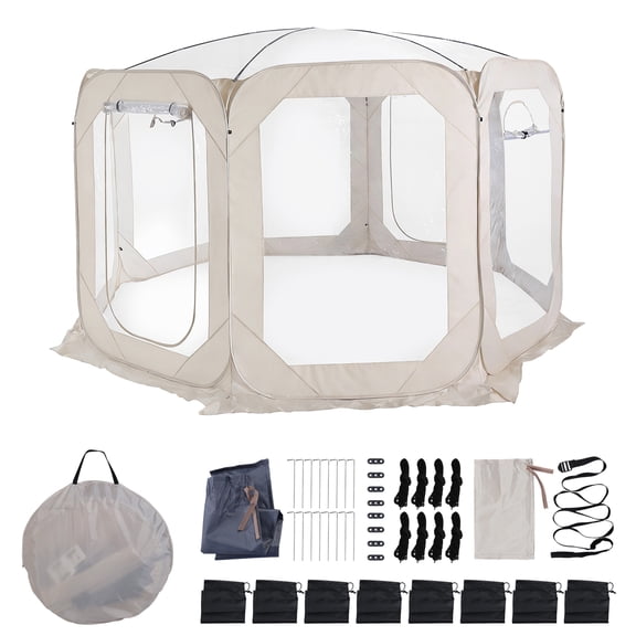 puresly Bubble Tent for 6-8 Person Portable Transparent Igloo Tent Dome 12x7ft with Rain Cover & Storage Bag Bubble House for Camping Parties And Stargazing