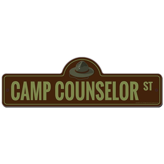 Camp Counselor Street Sign | Indoor/Outdoor | Funny Home Décor for Garages, Living Rooms, Bedroom, Offices | SignMission personalized gift