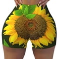 thumbnail image 2 of Lsque Sunflower3 Pattern High Waisted Biker Shorts for Women-Tummy Control Fitness Athletic Workout Running Yoga Gym Shorts,Moisture-Wicking-Large, 2 of 9