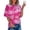 Hot Pink, variant on Krdevn Women Tie Dye Print Short Sleeve T Shirt Casual Loose Fit Gradient Color Tees Tops,Hot Pink