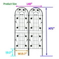 thumbnail image 4 of Auto Beyond 2 Pack Metal Garden Trellis 71" x 19.7" Rustproof Trellis for Climbing Plants Outdoor Flower Support Black, 4 of 5