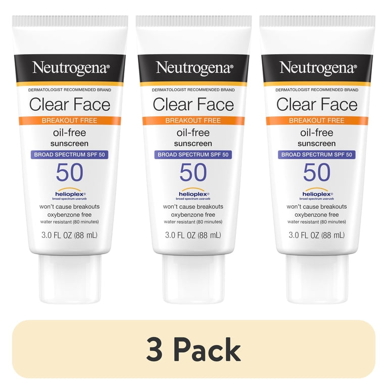 Clear Face Sunscreen Lotion SPF 50, 3 oz (3-Pack) photo 1