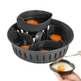 thumbnail image 1 of Molde para morder huevos, moldes para vapor de huevos con asa, reutilizable, almacenamiento de alimentos para bebés, cazadores furtivos de huevos multifuncionales y máquina para morder, 1 of 5