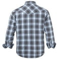 thumbnail image 2 of Coevals Club Mens Pearl Snap Plaid Western Cowboy Button Up Long Sleeve Shirts Marine Blue Dark Gray 39 3X-Large, 2 of 7