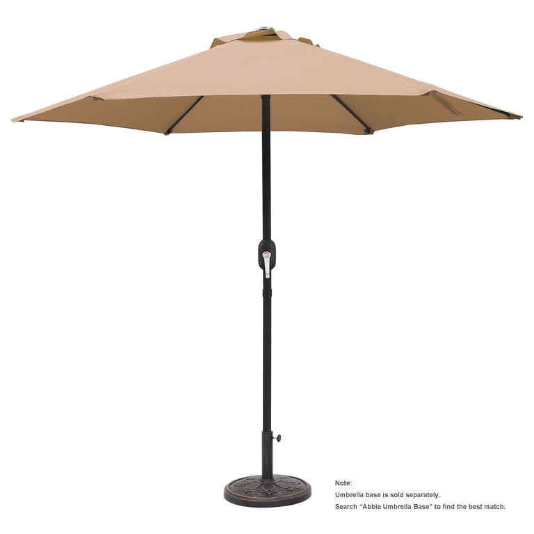 Abble 7.5ft Patio Umbrella with Crank Handle, Tan photo 3
