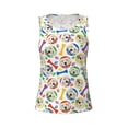 thumbnail image 4 of Xecao Cartoon Labrador Retriever print women's scoop neck, loose-fit workout tank tops for the gym., 4 of 9