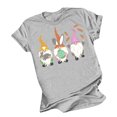 thumbnail image 2 of Hauts d'Été Grande Taille pour Femmes Tendance Femmes Décontracté Imprimé Manches Courtes Col Rond T-Shirt Ample Blouse Hauts Col en V T-Shirt Femmes en Liquidation, 2 of 3
