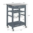 thumbnail image 3 of QunYou Rolling Kitchen Carts with Wheels Mobile Rolling Trolley Cart with Drawer & Basket 30"Portable Kitchen Workstation for Home Dining and Culinary Spaces, 3 of 8