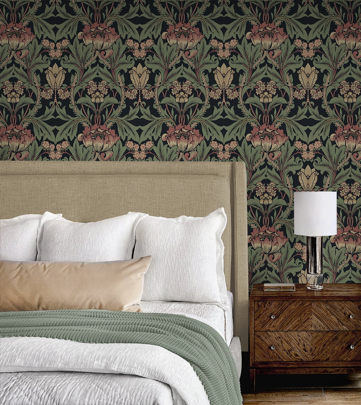 NextWall Wrought Iron & Clay Primrose Floral Peel and Stick Wallpaper